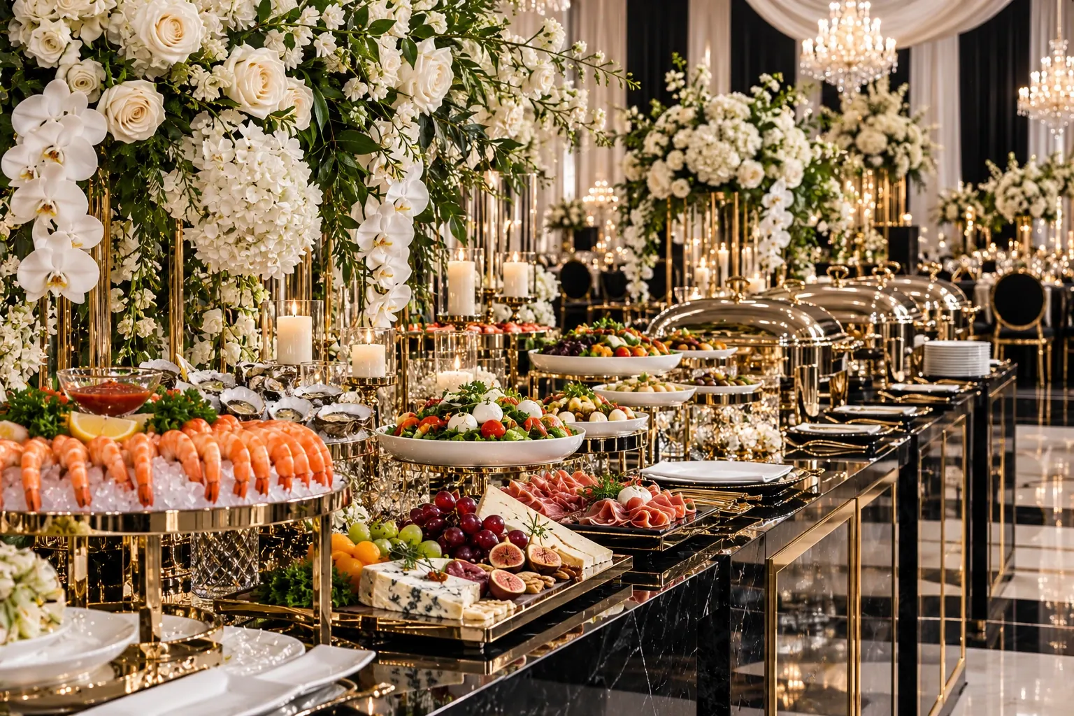An elegant buffet setting