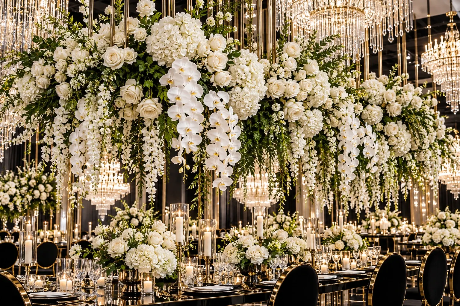 Flowers above the reception