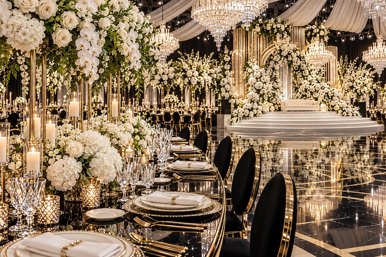 A fundraising gala setting