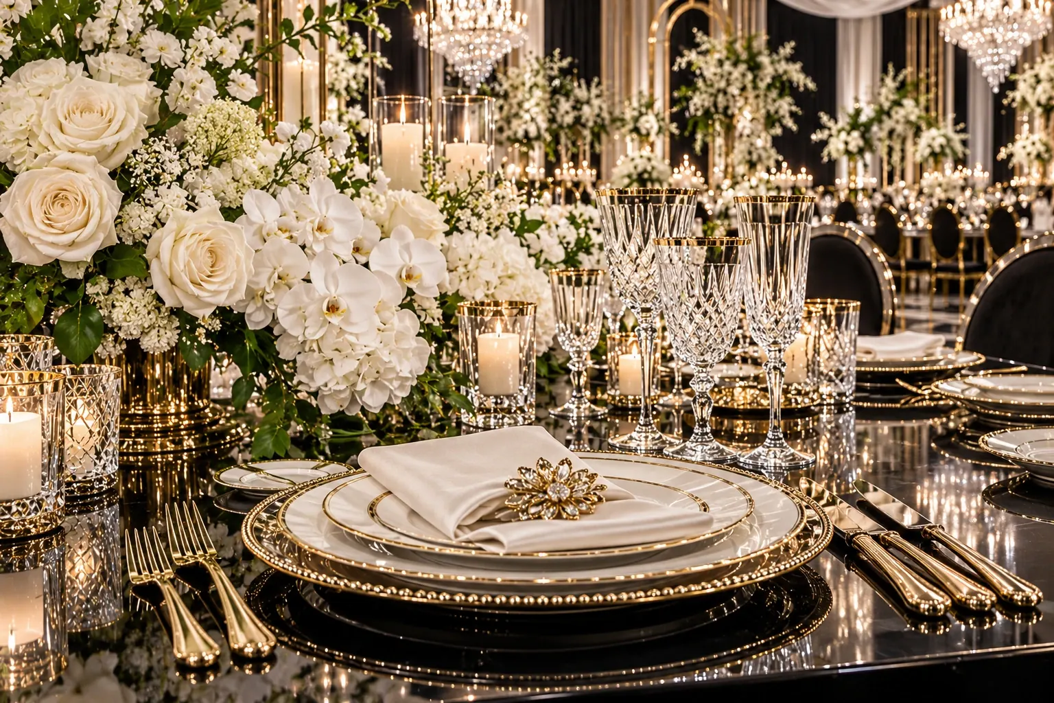 China, silverware and crystal