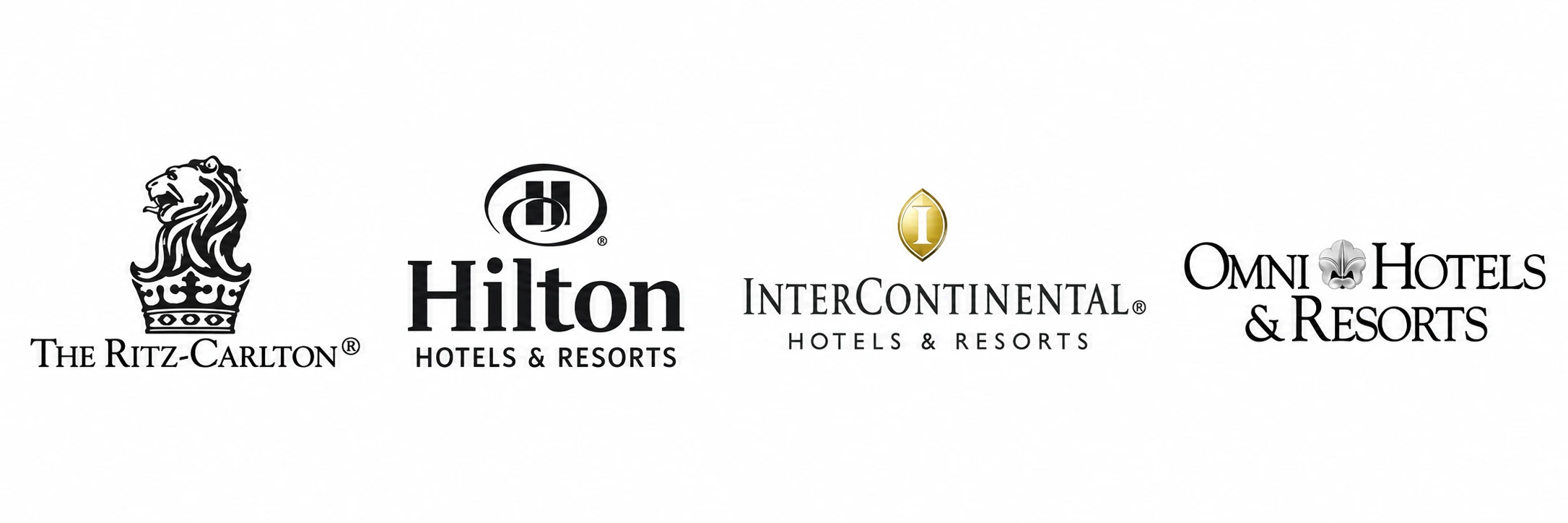 Selected hotel and venue brand logos